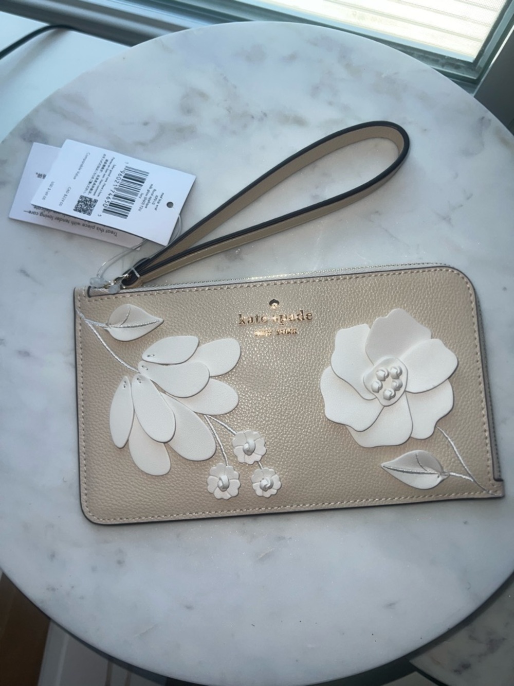 kate spade Beige Floral Wristlet